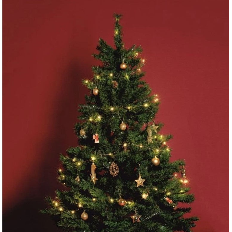 Brad de Craciun artificial cu suport inclus Kadeny, 210 cm, 800 ramuri/varfuri, material plastic, suport clasic, fara iluminare, utilizat pentru interior/exterior, verde