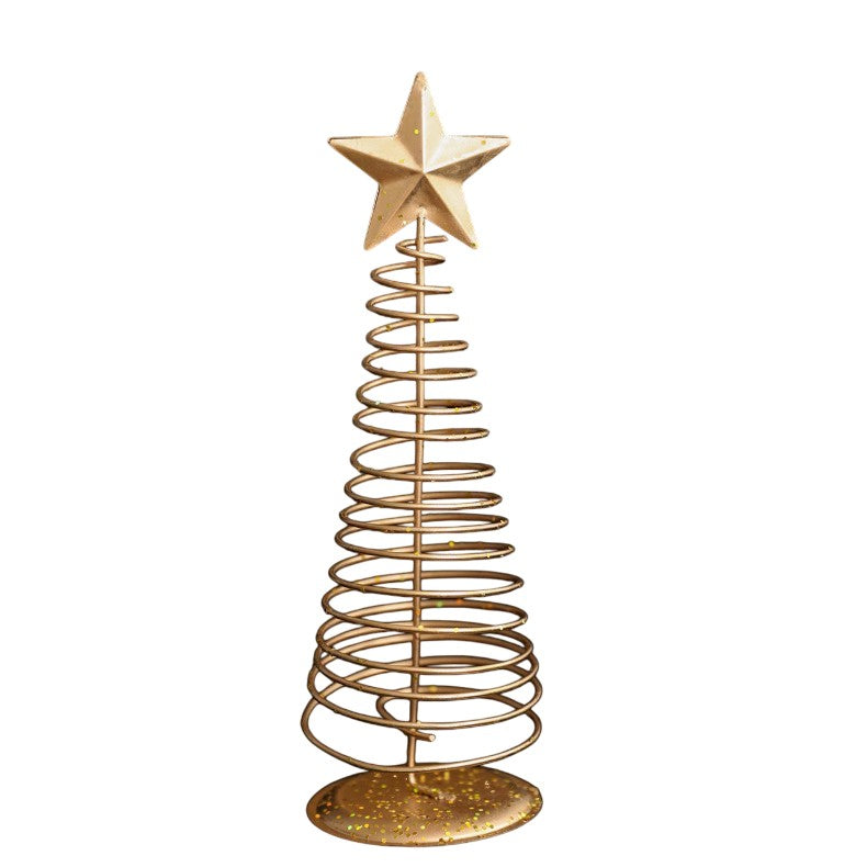 Brad de Craciun Ornament, Kadeny, Decoratiune Brad micut din Metal, inaltime 19.5 x 6.5 x6.5 cm, Ornament de Craciun, Auriu