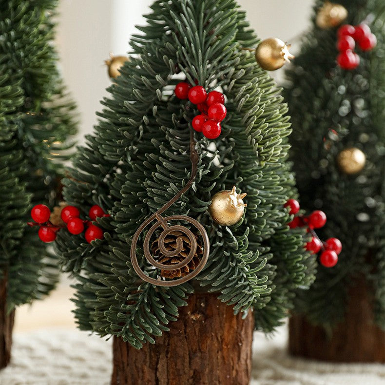 Decoratiune Craciun pentru Masa, Kadeny, Ornament de Decor Model Brad de Craciun de Dimensiuni Mici, pentru Birou si Interior, din Plastic 26 x 12 x 12 cm, Verde