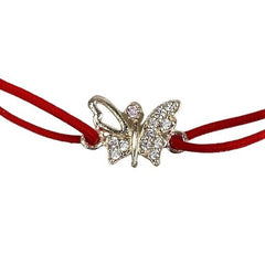 Bratara Snur Reglabil, Argint 925, Fluture Cu Pietre, Jolie Silver, 0.6 g, 1.5 cm x 1 cm