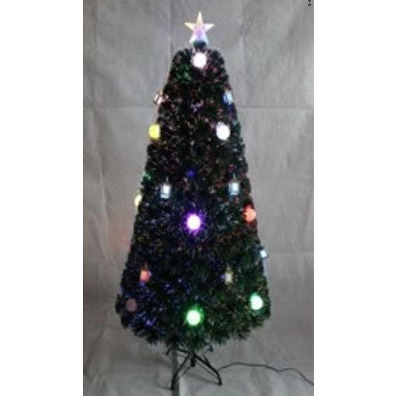 Brazi de Craciun cu fibra optica colorata cu felinare si bulgari - 150cm