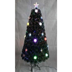 Brazi de Craciun cu fibra optica colorata cu felinare si bulgari - 210cm