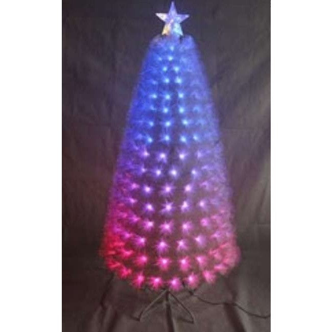 Brazi de Craciun cu fibra optica rosu si albastru - 120cm