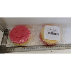 Burete de Vase, Kadeny, Rotund, din Burete PU, Model Smiley Face, Doua Fete, 10 x 4 cm, Roz/Galben