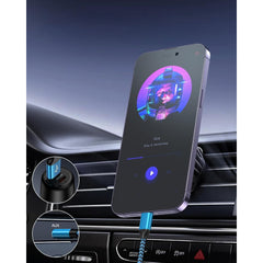 Cablu 2 in 1 Audio si Incarcare USB, Adaptor Jack 3.5 mm, Auxiliar Compatibil iPhone Kadeny, Albastru