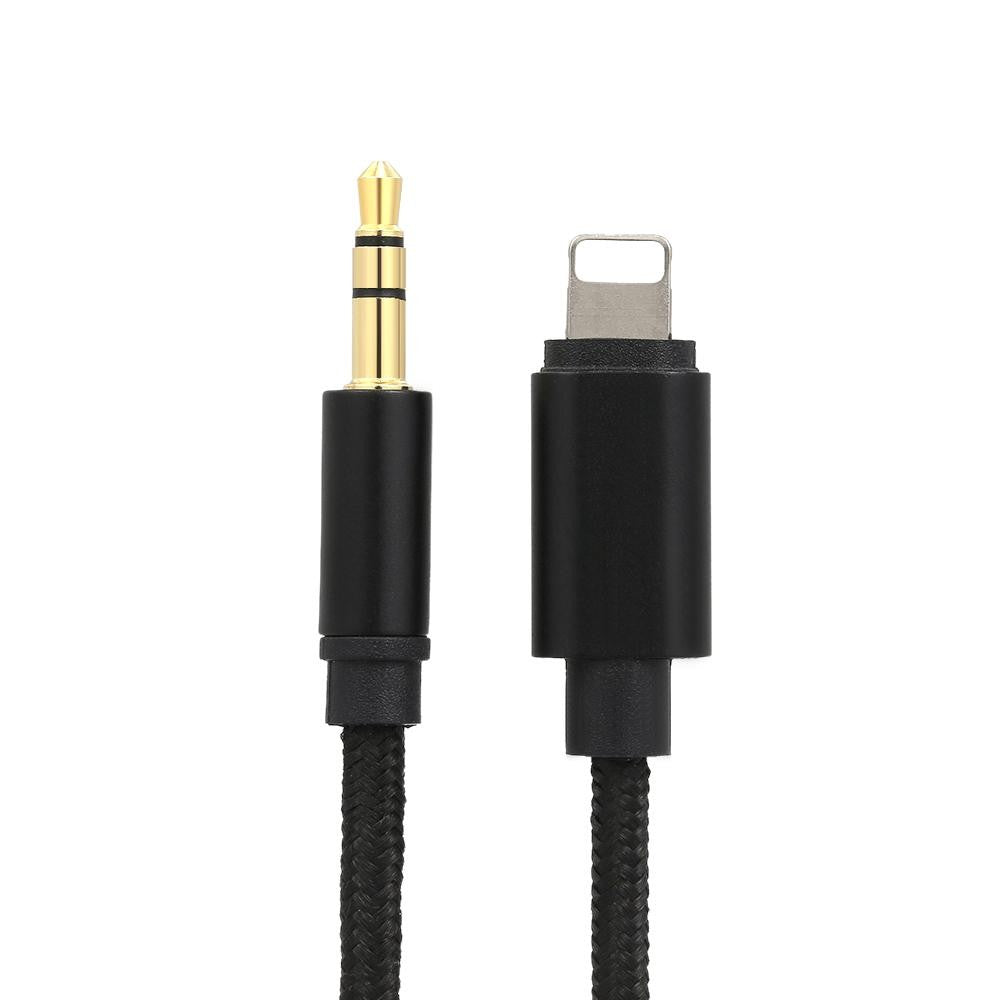 Cablu Audio adaptor Jack 3.5 mm auxiliar compatibil iPhone Kadeny, Negru