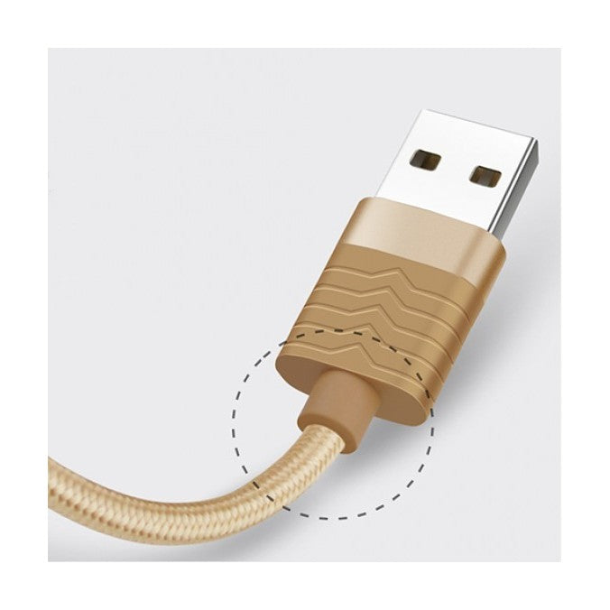 Cablu date Fineblue F-C7 MicroUSB Auriu 1 m