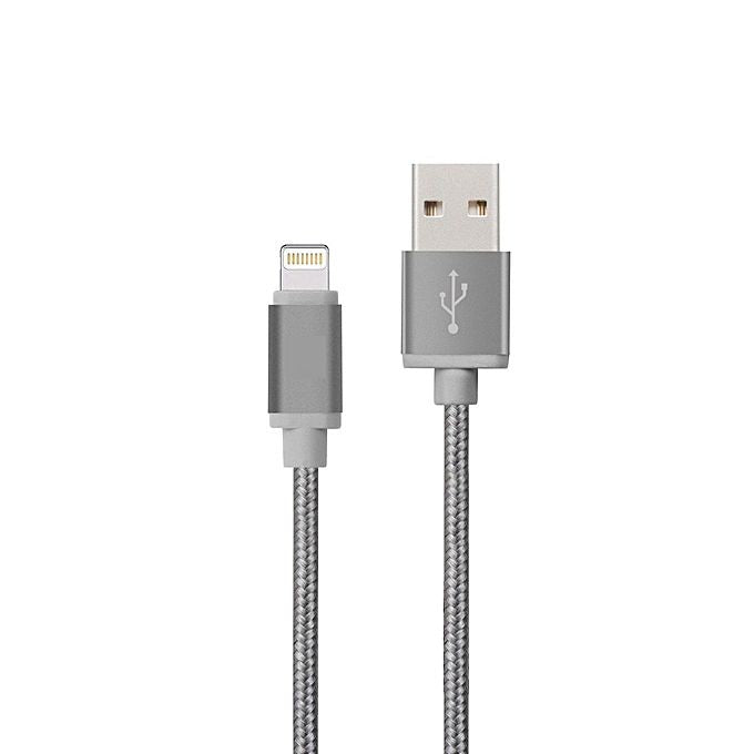 Cablu date Fineblue F-U5 metalic 1 Micro + 1 Lightning Argintiu