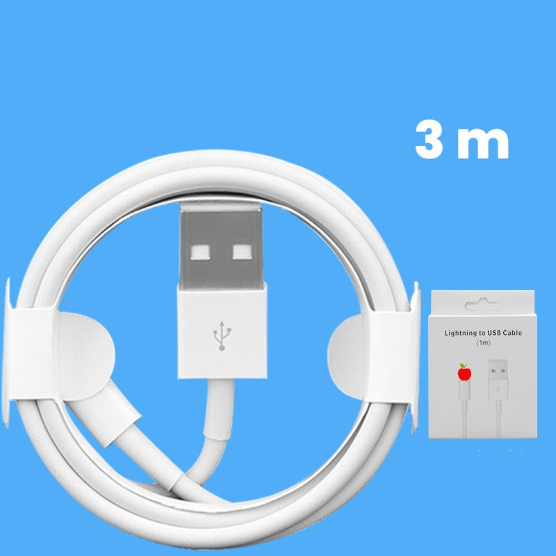 Cablu de Date Fast Charging, Kadeny, port USB-B Compatibil cu iPhone cu porturi de tip Lightning, pentru Incarcare rapida 2A, Lungime 3M, Alb