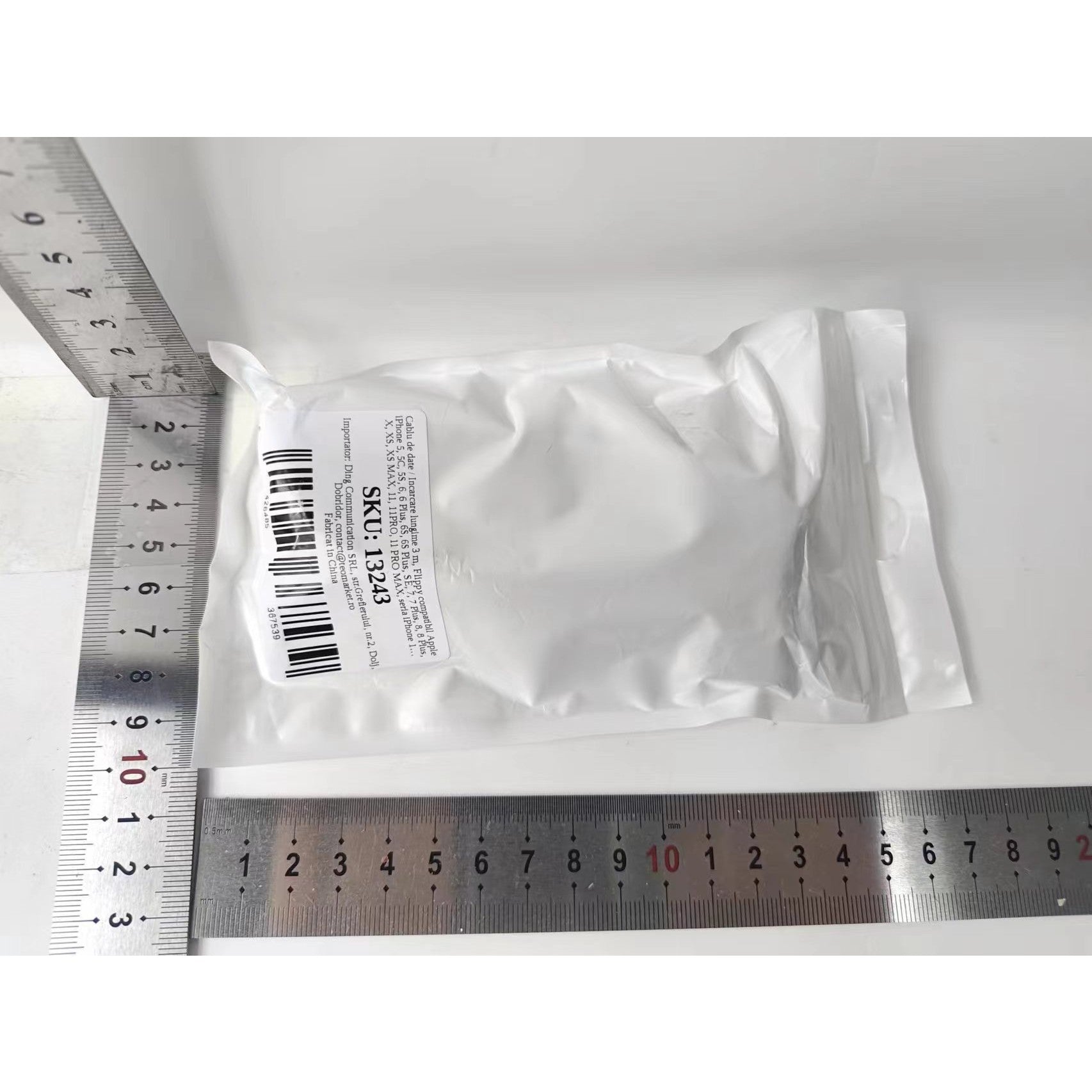 Cablu de date / Incarcare lungime 3 m, Kaveny compatibil Apple iPhone 5, 5C, 5S, 6, 6 Plus, 6S, 6S Plus, SE, 7, 7 Plus, 8, 8 Plus, X, XS, XS MAX, 11, 11PRO, 11 PRO MAX, seria iPhone 12, iPhone 13, iPhone 14, Alb