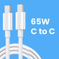 Cablu de Date pentru Telefon, Kadeny, Cablu TYPE-C to TYPE-C Universal, Compatibil cu iOS si Android, Power Delivery 65W 130 cupru, 1.5 M, Simplu, Alb