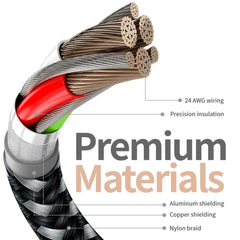 Cablu de Date pentru Telefon, Kadeny, Cablu USB spre Lightning Compatibil cu iPhone, Lungime 1 M, Impletit Triunghiular in 2 culori, Rosu Negru