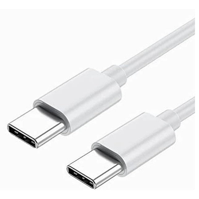 Cablu de date si Incarcare Kaveny, Type-C la Type-C, lungime 1 m, alb