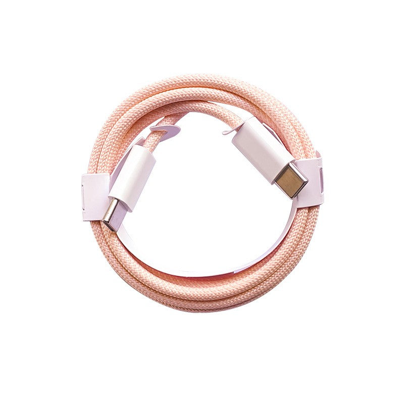 Cablu de Date Universal, Kadeny, Incarcare Rapida, Type-C to Type-C Compatibil cu Telefon sau Tableta, Cablu de Incarcare Impletit din Nailon, 1 m, Roz