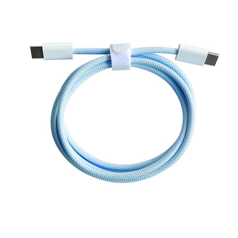Cablu de Date Universal, Kadeny, Incarcare Rapida, Type-C to Type-C Compatibil cu Telefon sau Tableta, Cablu de Incarcare Impletit din Nailon, 1 m, Albastru