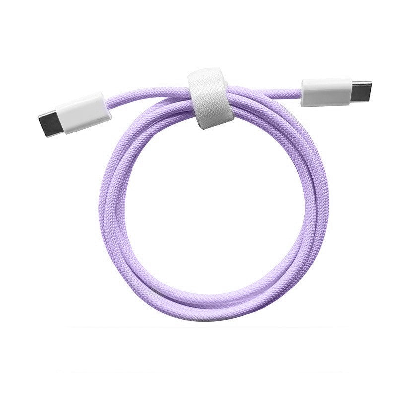 Cablu de Date Universal, Kadeny, Incarcare Rapida, Type-C to Type-C Compatibil cu Telefon sau Tableta, Cablu de Incarcare Impletit din Nailon, 1 m, Mov