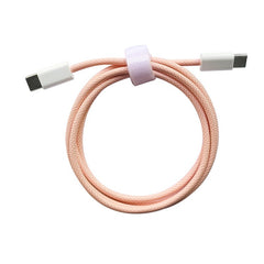 Cablu de Date Universal, Kadeny, Incarcare Rapida, Type-C to Type-C Compatibil cu Telefon sau Tableta, Cablu de Incarcare Impletit din Nailon, 1 m, Roz