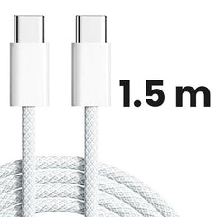 Cablu de Date Universal pentru Telefon, Kadeny, Cablu TYPE-C to TYPE-C, Compatibil cu iOS si Android, Fire 160 cupru, 1.5M, Impletit Nailon, Alb