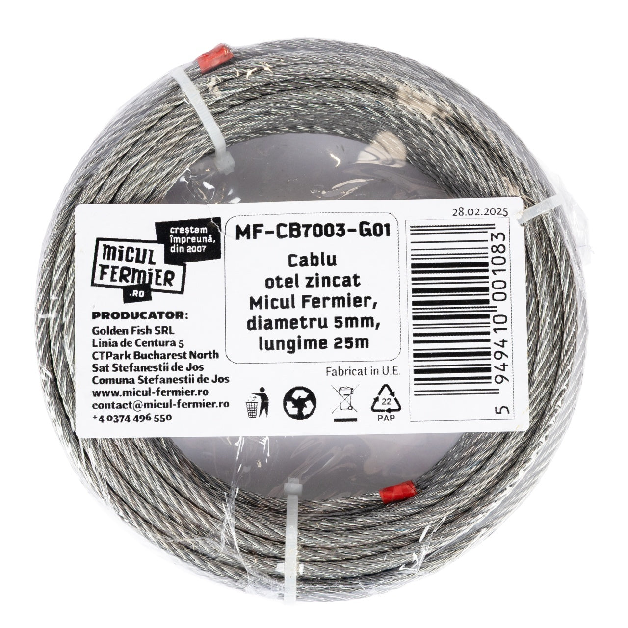 Cablu otel zincat Micul Fermier, diametru 5mm, lungime 25m