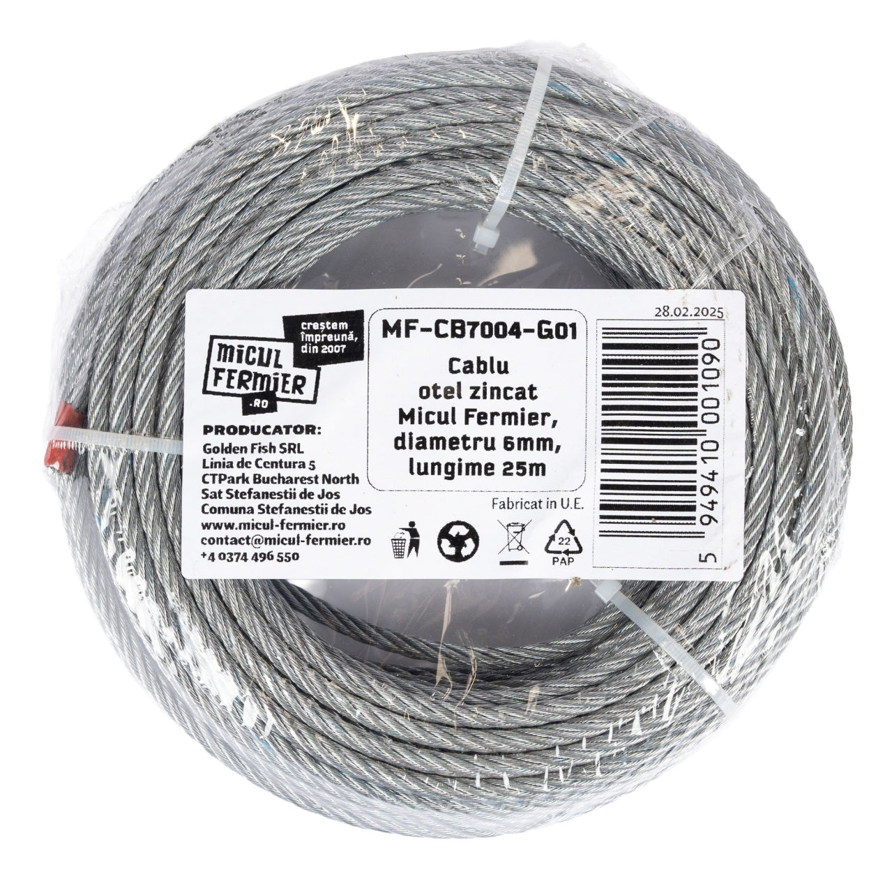 Cablu otel zincat Micul Fermier, diametru 6mm, lungime 25m
