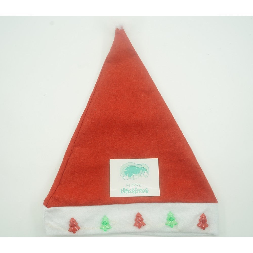 Caciulita de Mos Craciun,Kadeny, cu braduti si led, rosie, marime universala, poliester