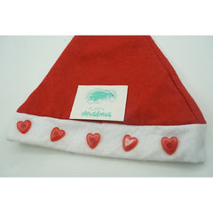 Caciulita de Mos Craciun,Kadeny, cu inimi si led, rosie, marime universala, poliester