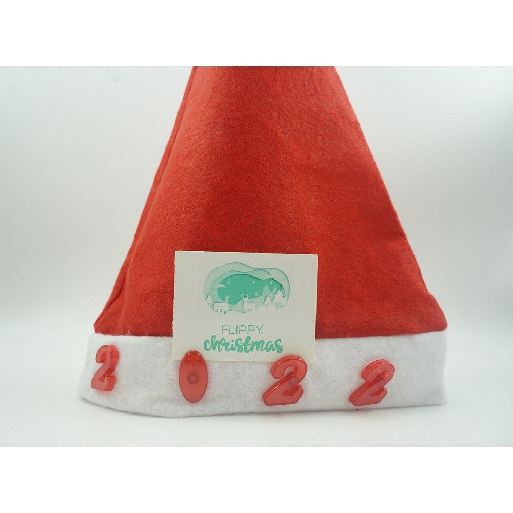 Caciulita de Mos Craciun,Kadeny, cu inscriptie 2022 ,led si muzica, rosie, marime universala, poliester