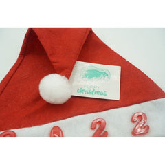 Caciulita de Mos Craciun,Kadeny, cu inscriptie 2022 si led, rosie, marime universala, poliester