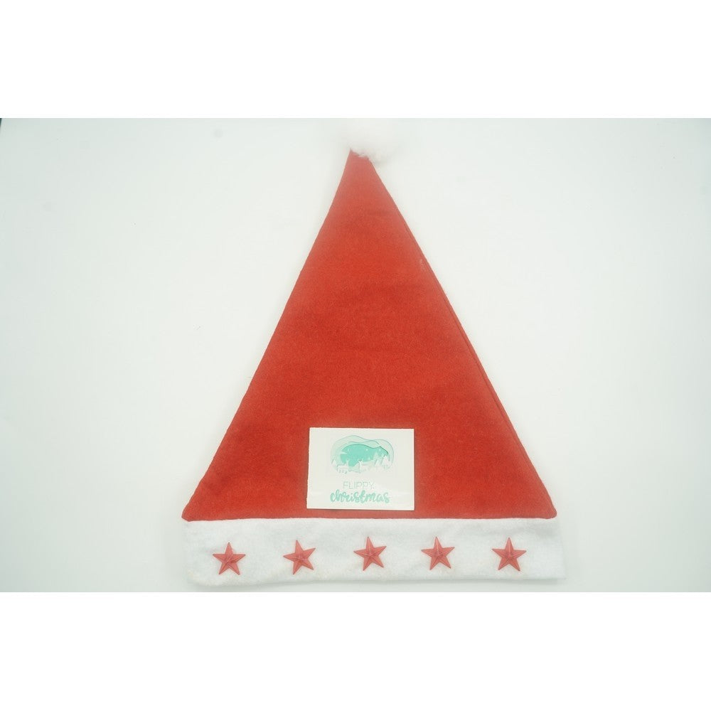 Caciulita de Mos Craciun,Kadeny, cu stele si led, rosie, marime universala, poliester