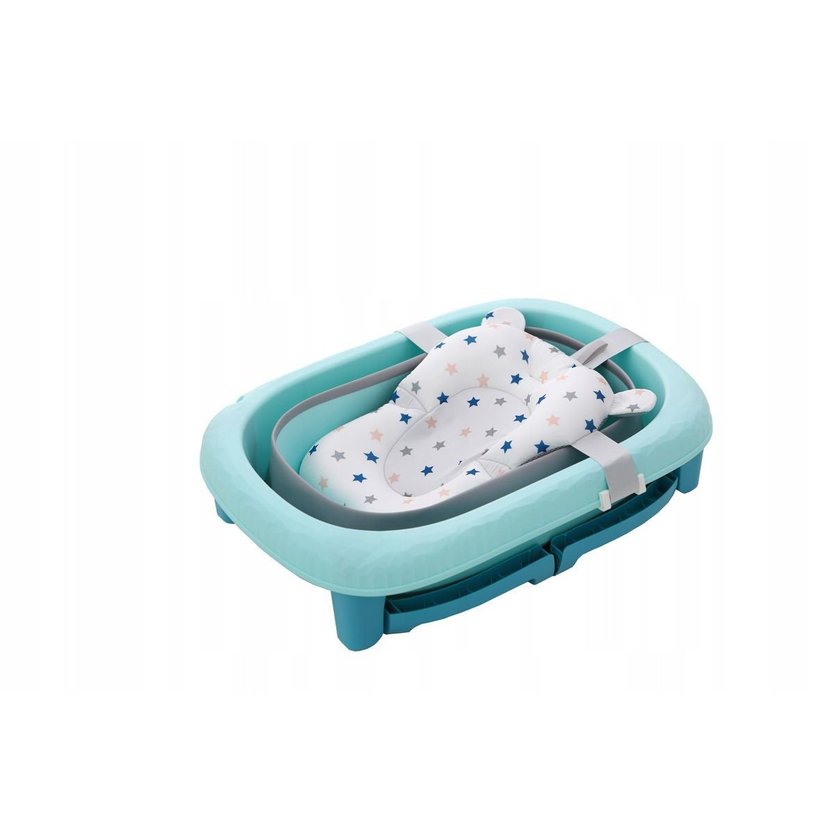 Cada Pliabila pentru Baie, Kadeny, din PP+TPE, pentru Copii 0-6 Ani, cu Picioare, Suport de Sezut, Scurgere Etans, 80 x 52 x 42 cm, Albastru