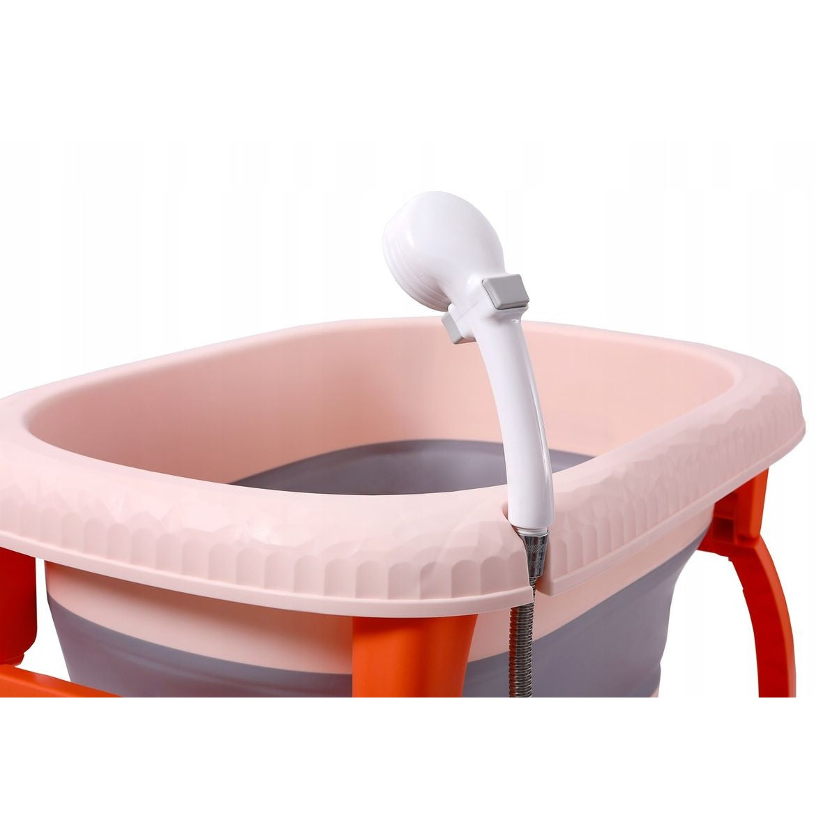 Cada Pliabila pentru Baie, Kadeny, din PP+TPE, pentru Copii 0-6 Ani, cu Picioare, Suport de Sezut, Scurgere Etans, 80 x 52 x 42 cm, Portocaliu