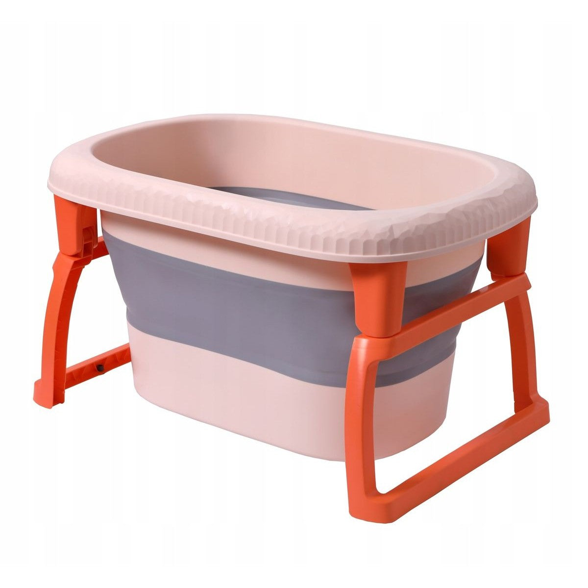 Cada Pliabila pentru Baie, Kadeny, din PP+TPE, pentru Copii 0-6 Ani, cu Picioare, Suport de Sezut, Scurgere Etans, 80 x 52 x 42 cm, Portocaliu