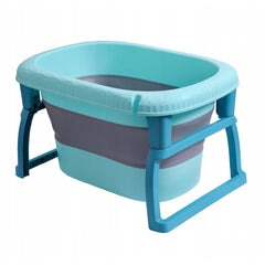 Cada Pliabila pentru Baie, Kadeny, din PP+TPE, pentru Copii 0-6 Ani, cu Picioare, Suport de Sezut, Scurgere Etans, 48.5x25x72 cm, Albastru