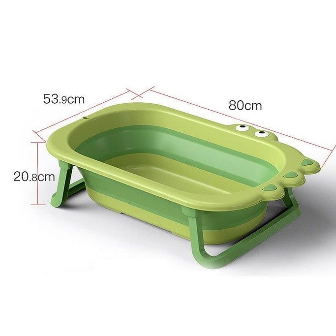 Cada Pliabila pentru Baie, Kadeny, din PP+TPR, pentru Copii 0-6 Ani, Model Crocodil, Dop de Scurgere, 80x54x21 cm, Verde