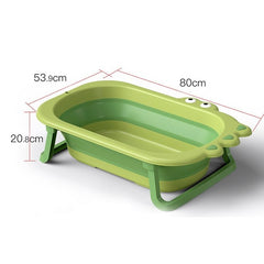 Cada Pliabila pentru Baie, Kadeny, din PP+TPR, pentru Copii 0-6 Ani, Model Crocodil, Dop de Scurgere, 80x54x21 cm, Verde