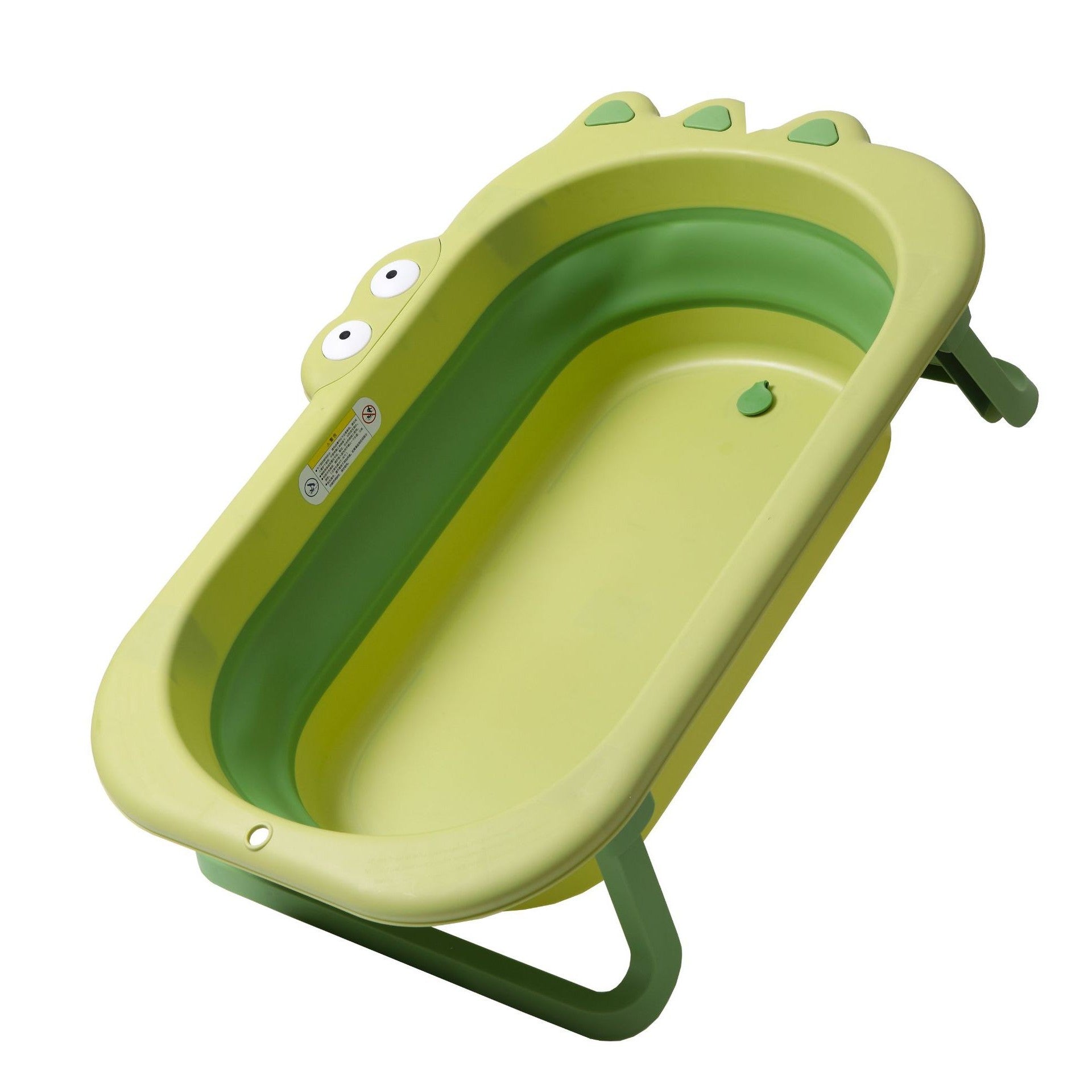 Cada Pliabila pentru Baie, Kadeny, din PP+TPR, pentru Copii 0-6 Ani, Model Crocodil, Dop de Scurgere, 80x54x21 cm, Verde