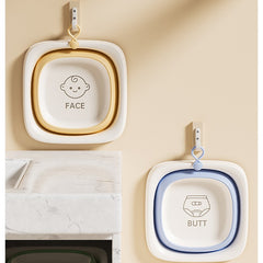 Cada Pliabila pentru Baie pentru Copii, Kadeny, Cadita pentru Bebelusi, Model Patrat pentru Fata, Galben, 32x27.5x3.7 cm, 4 L