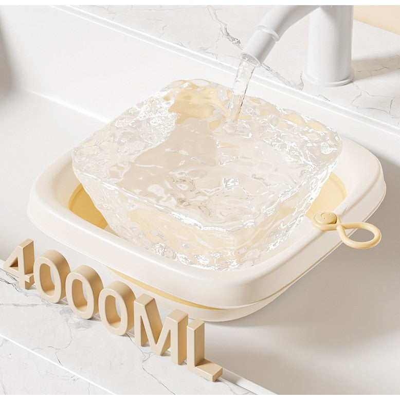 Cada Pliabila pentru Baie pentru Copii, Kadeny, Cadita pentru Bebelusi, Model Patrat pentru Fata, Galben, 32x27.5x3.7 cm, 4 L