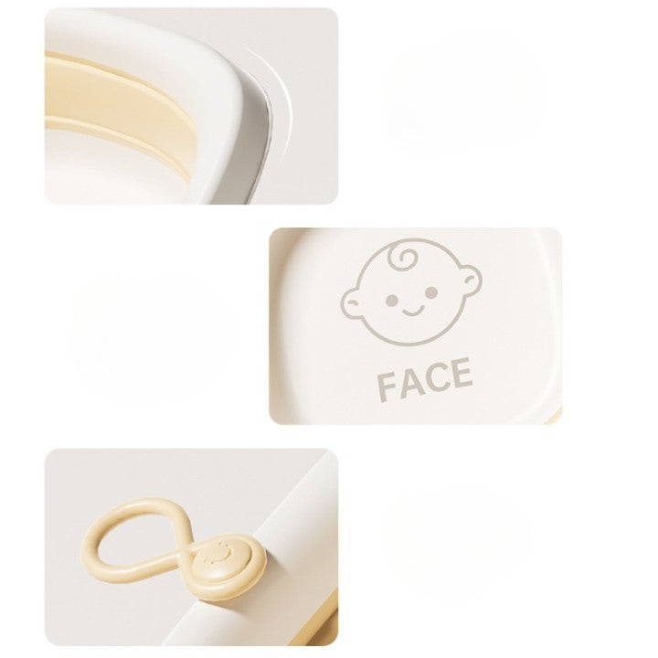 Cada Pliabila pentru Baie pentru Copii, Kadeny, Cadita pentru Bebelusi, Model Patrat pentru Fata, Galben, 32x27.5x3.7 cm, 4 L