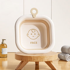 Cada Pliabila pentru Baie pentru Copii, Kadeny, Cadita pentru Bebelusi, Model Patrat pentru Fata, Maro, 30x30x3.5 cm, 3.5 L