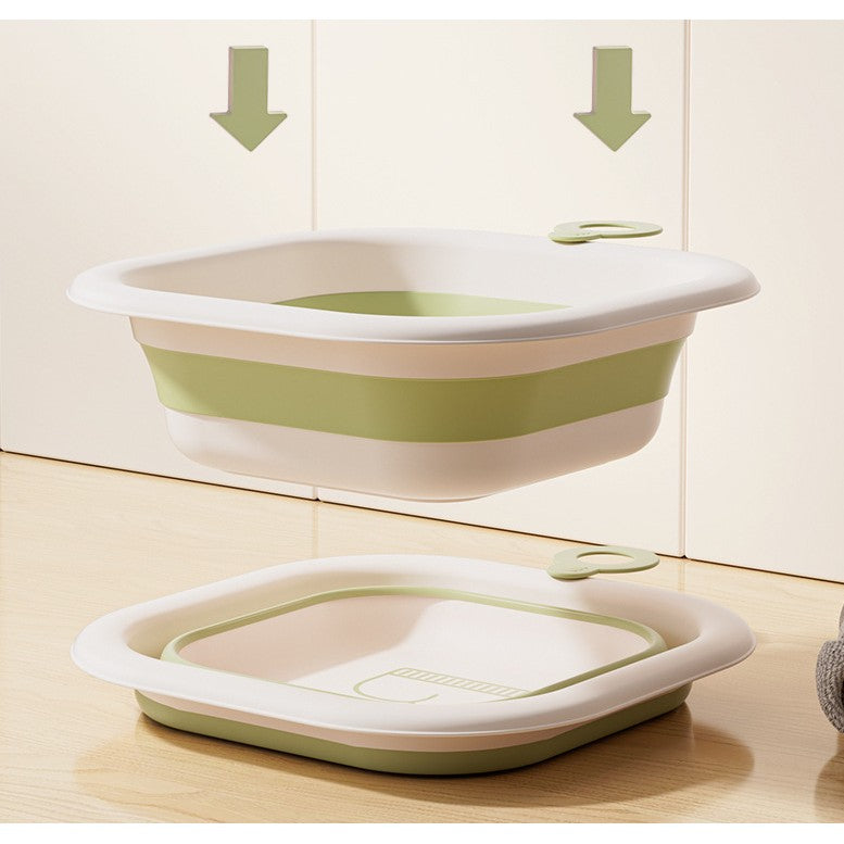 Cada Pliabila pentru Baie pentru Copii, Kadeny, Cadita pentru Bebelusi, Model Patrat pentru Fundulet, Verde, 30x30x3.5 cm, 3.5 L