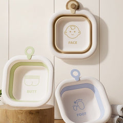 Cada Pliabila pentru Baie pentru Copii, Kadeny, Cadita pentru Bebelusi, Model Patrat pentru Picioare, Albastru, 30x30x3.5 cm, 3.5 L