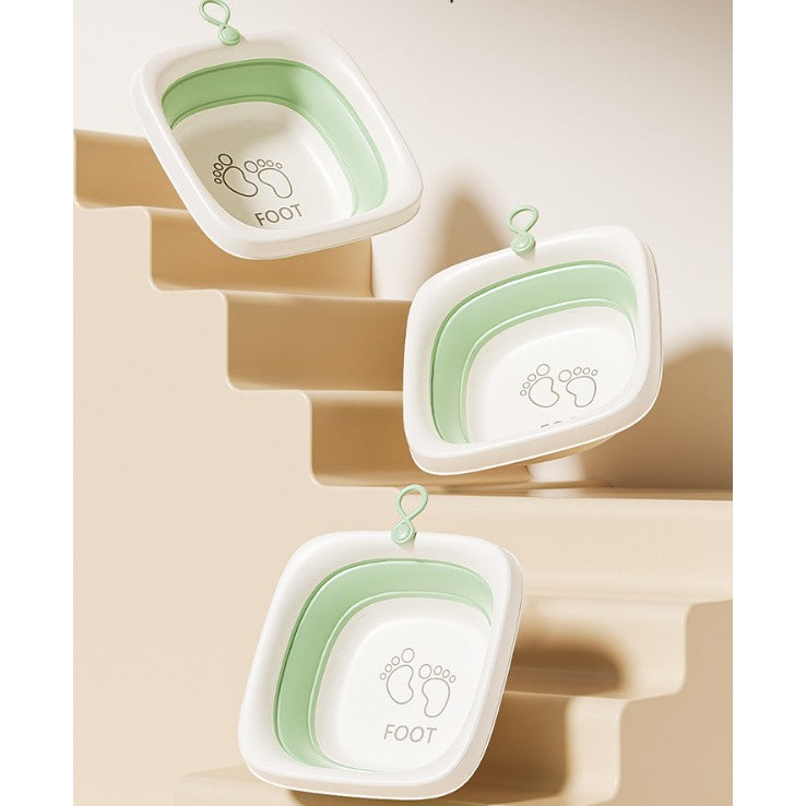 Cada Pliabila pentru Baie pentru Copii, Kadeny, Cadita pentru Bebelusi, Model Patrat pentru Picioare, Verde, 32x27.5x3.7 cm, 4 L