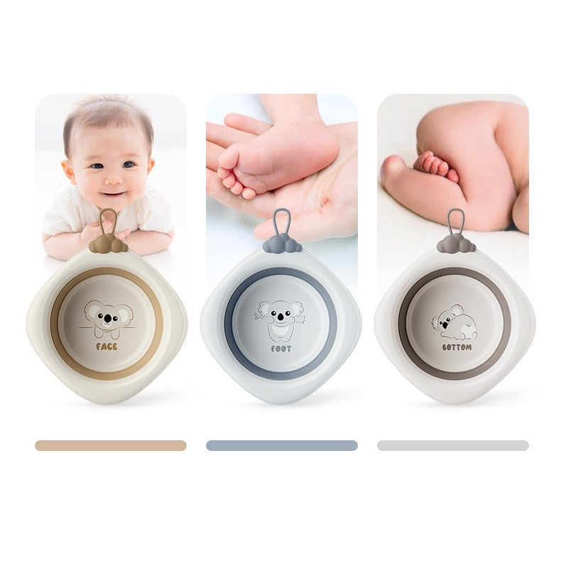 Cada Pliabila pentru Baie pentru Copii, Kadeny, Cadita pentru Bebelusi, Model Romb Koala, Gri, 30x30x3.5 cm, 4L