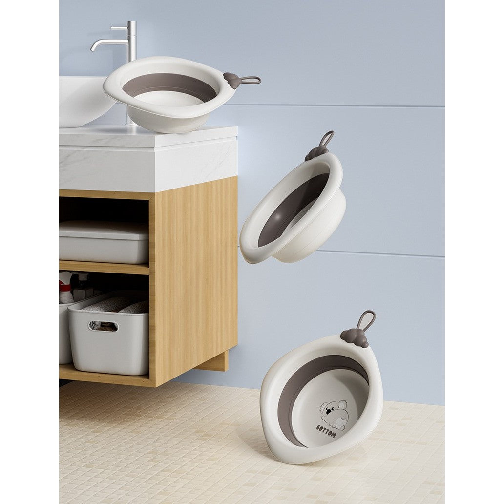 Cada Pliabila pentru Baie pentru Copii, Kadeny, Cadita pentru Bebelusi, Model Romb Koala, Gri, 30x30x3.5 cm, 4L