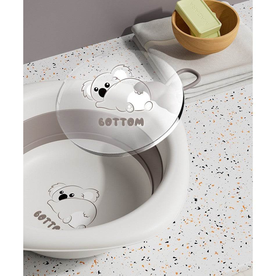 Cada Pliabila pentru Baie pentru Copii, Kadeny, Cadita pentru Bebelusi, Model Romb Koala, Gri, 30x30x3.5 cm, 4L