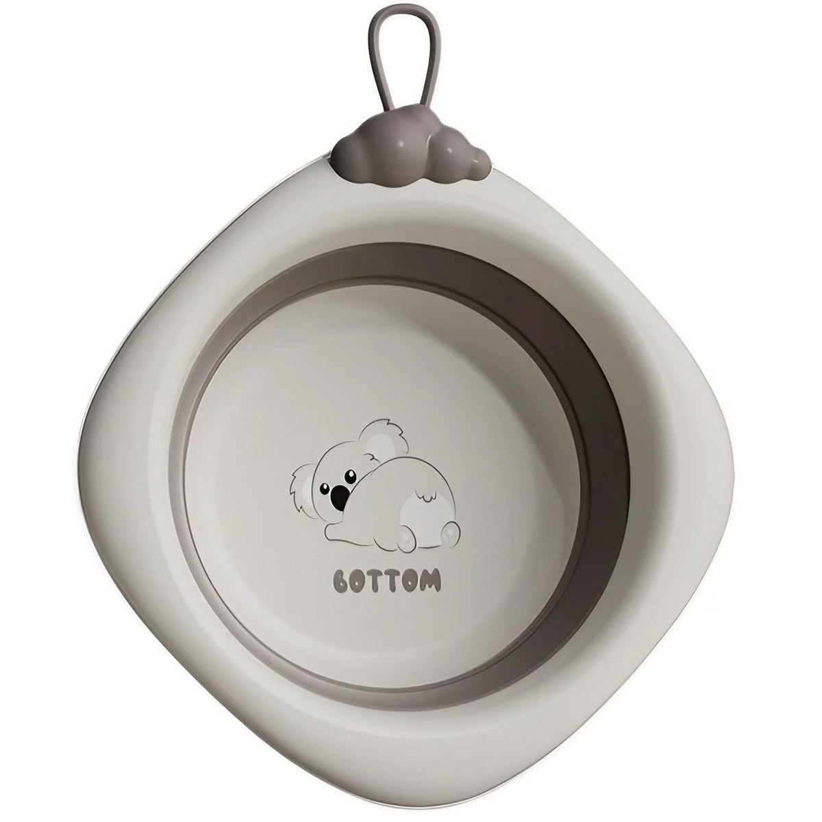 Cada Pliabila pentru Baie pentru Copii, Kadeny, Cadita pentru Bebelusi, Model Romb Koala, Gri, 30x30x3.5 cm, 4L