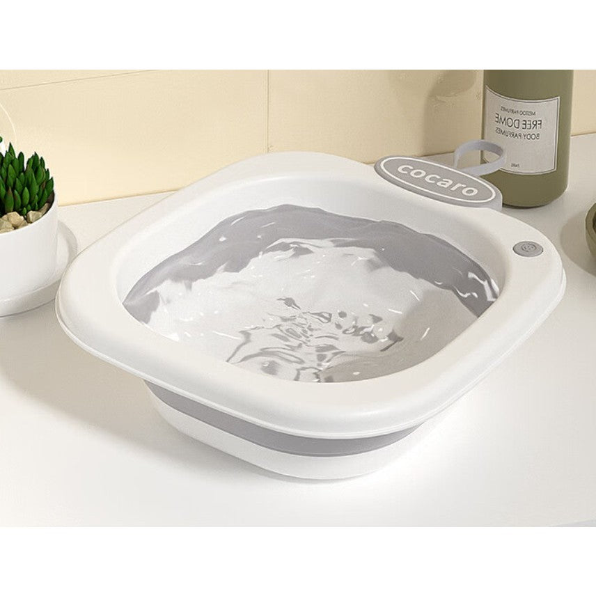 Lavoar Pliabil, Kadeny, pentru Copii 1-8 Ani, 28.5x28.5x10 cm, din PE+PP, 3.5l, Model Fata, Gri