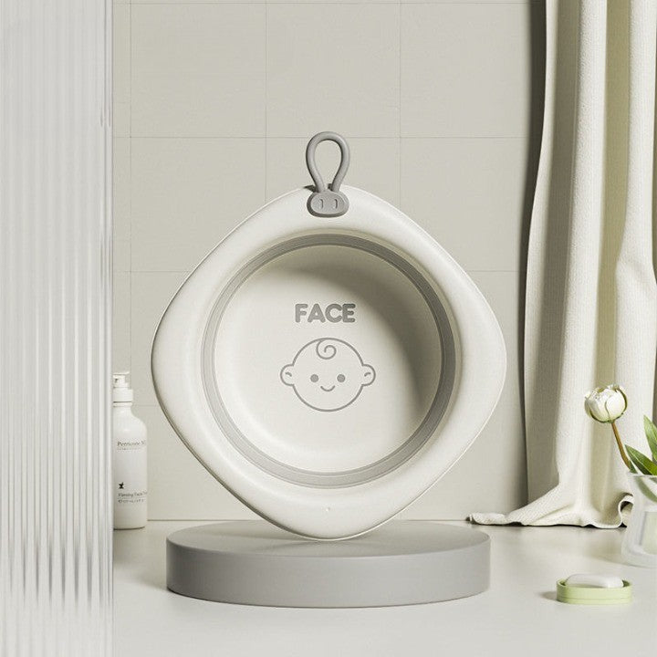 Cada Pliabila pentru Baie pentru Copii, Kadeny, Cadita pentru Bebelusi, Model Romb pentru Fata, Gri, 31.5x31.5x3.5 cm, 3L