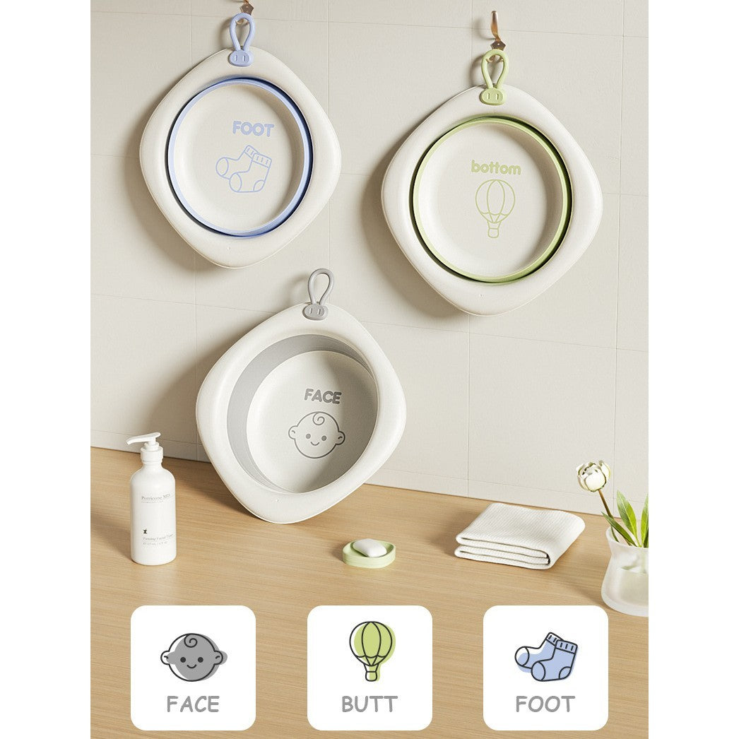 Cada Pliabila pentru Baie pentru Copii, Kadeny, Cadita pentru Bebelusi, Model Romb pentru Fata, Gri, 31.5x31.5x3.5 cm, 3L